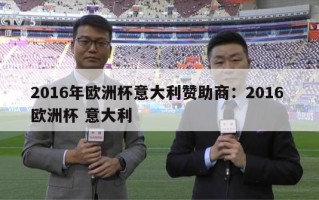 2016年欧洲杯意大利赞助商：2016 欧洲杯 意大利