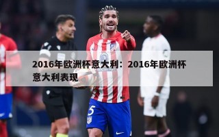 2016年欧洲杯意大利：2016年欧洲杯意大利表现