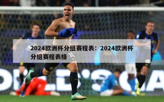 2024欧洲杯分组赛程表：2024欧洲杯分组赛程表格