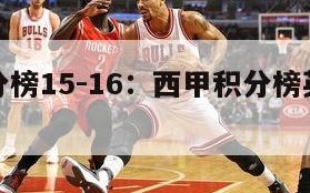 西甲积分榜15-16：西甲积分榜英超积分榜