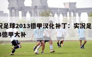 实况足球2013德甲汉化补丁：实况足球2013德甲大补