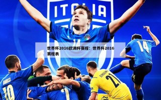 世界杯2016欧洲杯赛程：世界杯2016赛程表