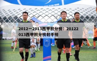 2012一2013西甲积分榜：20122013西甲积分榜射手榜