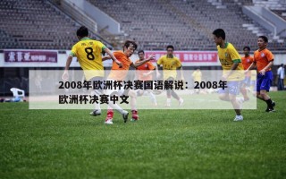 2008年欧洲杯决赛国语解说：2008年欧洲杯决赛中文