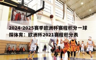 2024-2025赛季欧洲杯赛程积分一球探体育：欧洲杯2021赛程积分表