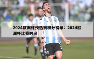 2024欧洲杯预选赛积分榜单：2024欧洲杯比赛时间