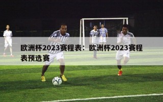 欧洲杯2023赛程表：欧洲杯2023赛程表预选赛