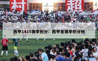 西甲1415赛季积分：西甲各赛季积分榜