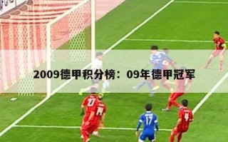 2009德甲积分榜：09年德甲冠军