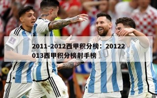 2011-2012西甲积分榜：20122013西甲积分榜射手榜