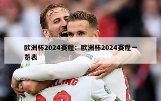 欧洲杯2024赛程：欧洲杯2024赛程一览表