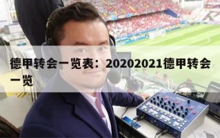 德甲转会一览表：20202021德甲转会一览