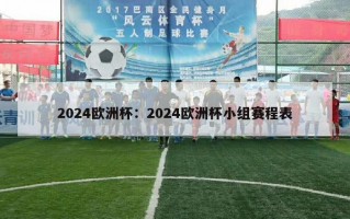 2024欧洲杯：2024欧洲杯小组赛程表