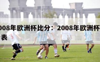 2008年欧洲杯比分：2008年欧洲杯比分表