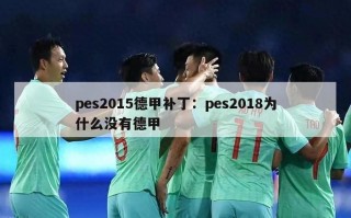 pes2015德甲补丁：pes2018为什么没有德甲