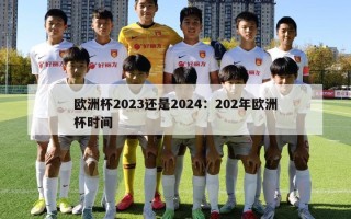 欧洲杯2023还是2024：202年欧洲杯时间