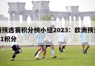 欧洲预选赛积分榜小组2023：欧洲预选赛2021积分