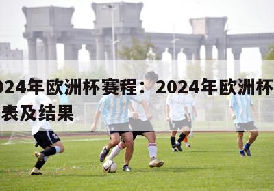 2024年欧洲杯赛程：2024年欧洲杯赛程表及结果