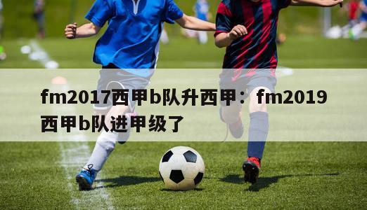 fm2017西甲b队升西甲：fm2019西甲b队进甲级了