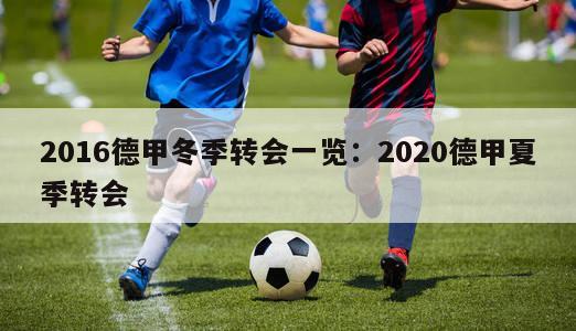 2016德甲冬季转会一览：2020德甲夏季转会